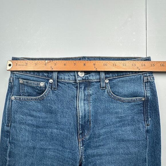 AYR Jeans Womens 28S Blue The Lala Straight Stretch Denim Medium Wash Mid Rise - Picture 9 of 13